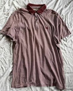 Burberry London LL バーバリーロンドン ポロシャツ 半袖 Polo Shirt XL 大きめ　ボーダー　ボタンダウン