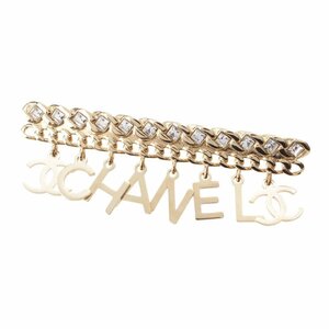 【シャネル】Chanel　B19P ココマーク ラインストーン ロゴ ブローチ アクセサリー GPゴールド 【中古】【正規品保証】207393