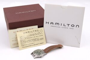 【行董】HAMILTON ハミルトン Khaki カーキ 手巻き 3針 腕時計 グリーン系文字盤 フィールドウォッチ AF336BOM40