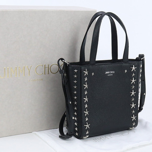 中古良品ジミーチュウJIMMY CHOO スタッズ ミニ ペガシ トートバッグ ブラック ランク：A us-2