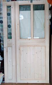 アトリエ G .P .C 作り木製 SHOP 玄関 ドア 生成り　VOL7　親子ドア