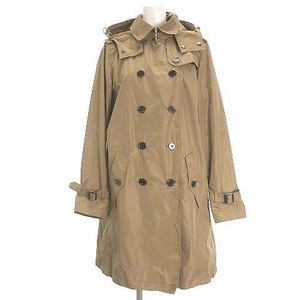 バーバリー ロンドン BURBERRY LONDON トレンチコート フード付き 無地 チェック使い ポケッタブル B2A20-125 ベージュ 44 レディース