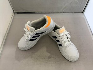 【adidas】アディダス　レディススニーカー　ホワイト×ネイビー×オレンジ　レザー　24.5cm　SY02-ETU