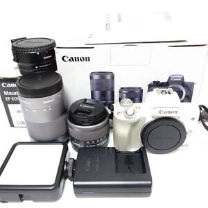 キャノン EOS kiss M デジタルカメラ 15-45mm 55-200mm レンズ Canon 通電確認済 80サイズ発送 KK-2685130-280-mrrz