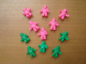 ピンク 緑 相撲 すもう 力士 消しゴム フィギュア 人形 11個 まとめて セット 昭和 レトロ 当時物 ガチャ 駄菓子屋