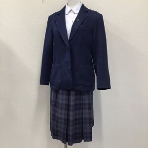 O875 (中古) 香川県 高松北高校 (旧制服) 3点セット /校章付き/12/W64/ブレザー/ブラウス/スカート/冬用/冬服/制服/学生服/女子学生