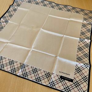 未使用 BURBERRY バーバリー 大判ハンカチ 約50×50cm チェック柄 綿100% ハンカチ ブルーミング中西