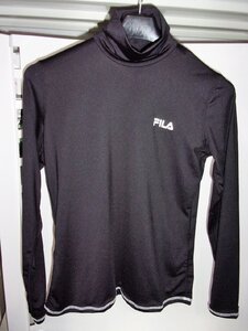 新品 ＦＩＬＡ フィラ 長袖アンダーシャツ モックネック/Ｌ　ブラック　処分特価