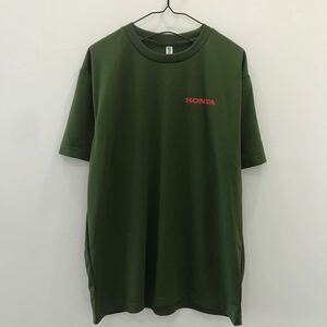 LV1011 【ゆうパケ対応可】非売品 ホンダ ロゴ 半袖Tシャツ HONDA グリーン メンズ L