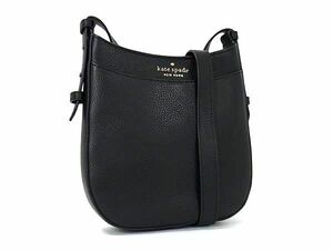 1円 ■極美品■ kate spade ケイトスペード K7306 レザー クロスボディ ワンショルダーバッグ 斜め掛け レディース ブラック系 AY5853