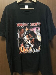 Travis Scott トラヴィス スコット ラップ Tシャツ ヒップホップ USA Rap HipHop Trap 洋楽 black ラッパー サイズXL 送料無料