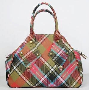 Vivienne Westwood ヴィヴィアンウエストウッド PVC チェック ヤスミン ハンドバッグ b8654