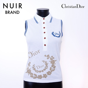 クリスチャンディオール Christian Dior トップス Size:38ノースリーブ ホワイト ブルー