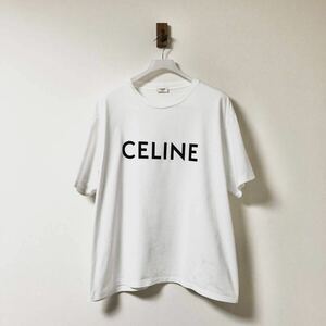 国内正規品 CELINE ロゴTシャツ XXL オーバーサイズ カットソー 白 PRADA Dior GUCCI BALENCIAGA マルジェラ VALENTINO JIL SANDER VUITTON