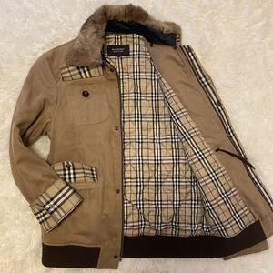 【極美品/希少L!!】バーバリーブラックレーベル ミリタリージャケット ライダース BURBERRY BLACK LABEL 中綿 キルティング ブルゾン ノバ