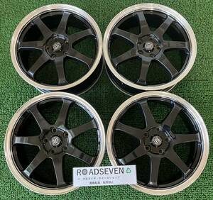 ★BRANDLE-LINE ブランドルライン 18インチ 18×7.5J +48 PCD114.3 5H ハブ:約73mm 4本Set アルミホイール 中古 ★腐食/傷有 ★送料無料