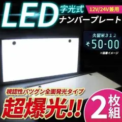 2枚セット LEDナンバープレート字光式 電光式 全面発光 12V/24V兼用①