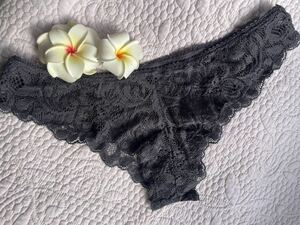 新品★Hawaii購入高級レース花柄黒ブラックサイズSショーツ 下着 パンティ 総レース 可愛い セクシー黒