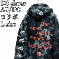 【コラボ】DCshoes ACDC　両面ロゴ　レア　タイダイ　プルパーカー