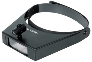 シンワ ルーペ W-3 双眼ヘッドルーペ 1.5～3.0倍 75656 ライト付 サイズ230x190x60mm 。