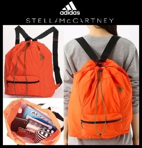 新品 adidas by StellaMcCartney ステラマッカートニー アディダス ジムサック リュック バックパック オレンジ HP1811