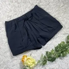 【J.FERRY】ショートパンツ (40) 黒 リボン 厚手 大きめ かわいい