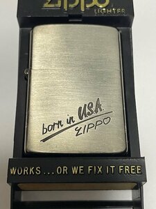 1989年 イタリック体　ロゴ柄　born in USA　zippo　未使用 やや難