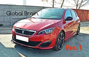 プジョー 308 GTi フロント バンパー リップ スポイラー / アンダー スプリッター エプロン バンパー ディフューザー