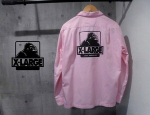 XLARGE エクストララージ X-LARGE OGゴリラプリント ワークシャツ L/長袖シャツ/ピンク/メンズ/01161403/MAN WITH A MISSION マンウィズ