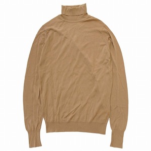 美品 ジョンスメドレー JOHN SMEDLEY ウール100％ タートルネック ニット セーター トップス 長袖 プルオーバー 英国製 サイズS ベージュ