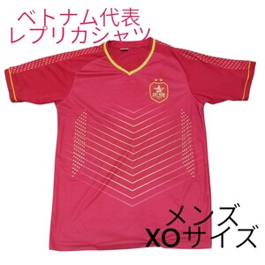 サッカー　ベトナム代表　背番号付き半袖レプリカシャツ　レッド系　メンズ　XLサイズ　古着