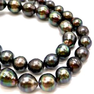 1円〜!!良品!!▼K14 南洋黒蝶真珠ネックレス▼N 約58.8g 約45.0cm 約8.0-12.0mm珠 pearl パール jewelry necklace ED5/EE0S395