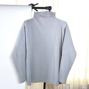 【USED】 HOMME PLISS ISSEY MIYAKE BASICS (LIGHT GRAY) / オム プリッセ イッセイミヤケ メンズ ハイネックトップス (#DD5J6)