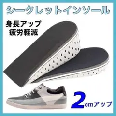 □シークレットインソール　ブーツ　中敷き 2cm 靴 身長アップ 027