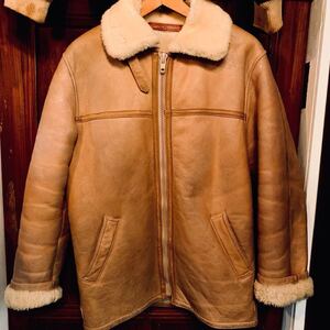 ベリーレア 希少カラーサドルベージュ ヴィンテージ アーヴィン sheepskin co. シープスキン リアルムートン B-3 フライトジャケット