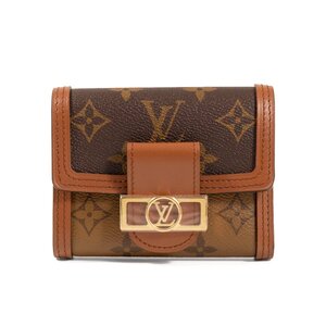 LOUIS VUITTON ルイヴィトン ポルトフォイユ・ドーフィーヌ コンパクト M68725 三つ折り財布 モノグラム・リバース キャンバス ブラウン