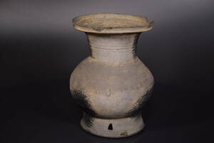 【和】(7015)　時代古作　平安　須恵器尊式壺　焼き締め　土器　土師器