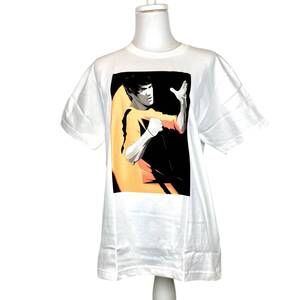 【1円スタート】 レア 希少 Bruce Lee ブルース・リー ホワイト プリントTシャツ メンズMサイズ タレントTシャツ 綿100% 半袖 1B12232VX4N