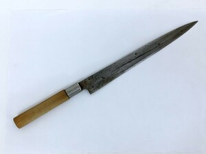 【同梱可】【60】中古品 柳刃包丁 和包丁 全長約43cm 刃渡り約28cm 本体のみ　※汚れ・サビ・刃こぼれ等あり