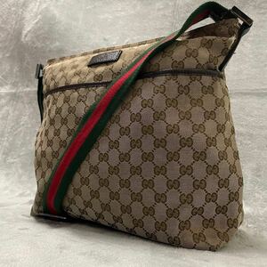 GUCCI グッチ ショルダーバッグ クロスボディ 斜め掛け GG キャンバス シェリーライン レザー ベージュ系 189751 525040 メンズ レディース