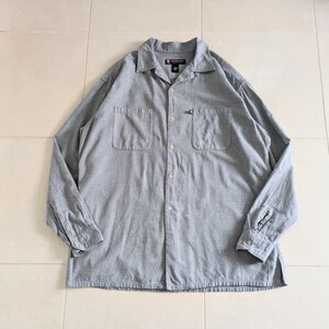 POLOJEANS　ラルフローレン　オープンカラーシャツ　ネルシャツ　長袖　グレー　XL