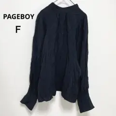 【PAGEBOY】ページボーイ ブラウス バンドカラー ドルマン シワ加工 Ｆ