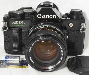 【整備/性能測定済】Canon AE-1 PROGRAM ブラック＋FD50mmF1.4 S.S.C._P,S,機能OK(3091563_126)