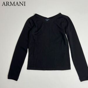 美品 GIORGIO ARMANI ジョルジオアルマーニ ニット　セーター 総カシミヤ　Vネックカットソー イタリア製トップス　長袖 レディース