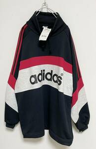  90s ヴィンテージ タグ付き デッドストック adidas/アディダス 日本製 切り返し 両面ロゴ入り スウェット トレーナー size XL