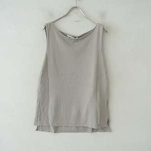 【2023/定価1.5万】エヴァムエヴァ evam eva *cotton silk sleeveless*Mタンクトップ薄手ニット綿絹グレー(4-2407-197)【72H42】