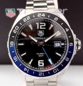 【研磨済】TAG HEUER タグ・ホイヤー WAZ211A フォーミュラー1 GMT キャリバー7 デイト ブラック文字盤 自動巻