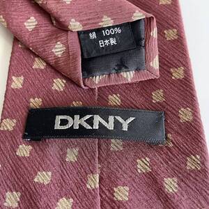 DKNY (ダナキャランニューヨーク) ボルドーベージュスクエアドットネクタイ