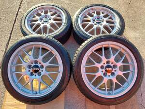 BBS RG-R 鍛造 8J-18インチ ET42 114.3-5H ヨコハマ ブルーアースGT 225/45R18 2022年製 クラウン エスティマ オデッセイ カムリ マークX 