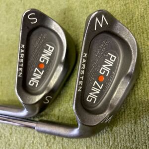 Z084 PING ZING KARSTEN オレンジドット 番手W.S 2本セット 純正スチールKT-M